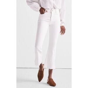 Lucky Brand Bridgette Cropped Boot Jean In Clean White With Released Hem